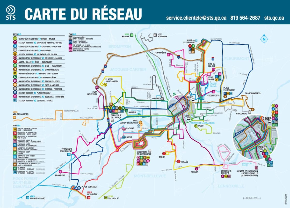 Quebec City busslinjer karta