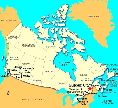 Karta över Quebec City på