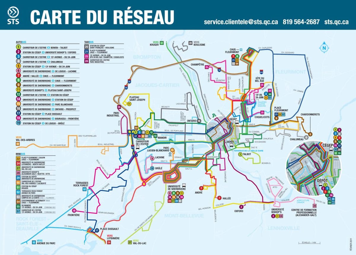 Quebec City kollektivtrafik karta